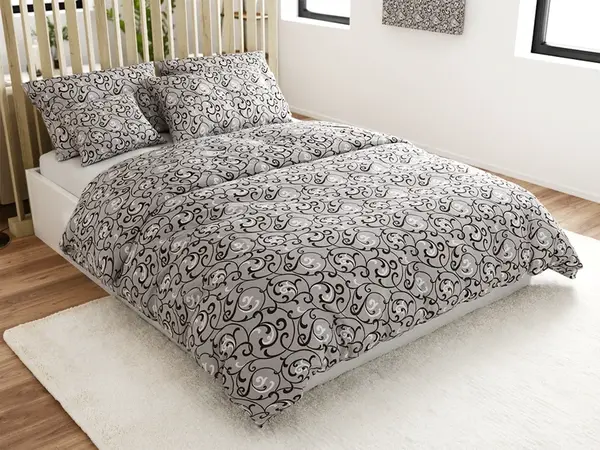 Bavlnené obliečky Orient sivé Typ zapínania: Zips