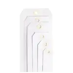 1000 x Papírové visačky 125 x 63 mm, bílé, Ø očka 5 mm, bez drátku