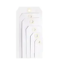 1000 x Papírové visačky 125 x 63 mm, bílé, Ø očka 5 mm, bez drátku