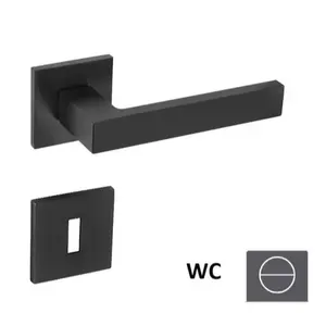 Kľučka Naturel SQUARE WC gombík (WC) čierna matná SQUAREHR5SBSWC