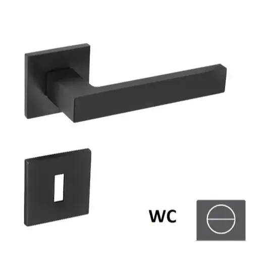 Kľučka Naturel SQUARE WC gombík (WC) čierna matná SQUAREHR5SBSWC