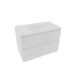 Kúpeľňová skrinka 2 zásuvky s umývadlom Naturel Savona 78x53x44,8 cm biely lesk SAVONA280BI