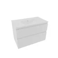 Kúpeľňová skrinka 2 zásuvky s umývadlom Naturel Savona 78x53x44,8 cm biely lesk SAVONA280BI