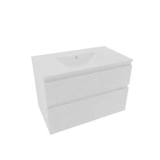 Kúpeľňová skrinka 2 zásuvky s umývadlom Naturel Savona 78x53x44,8 cm biely lesk SAVONA280BI