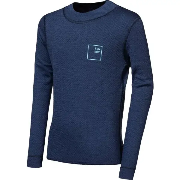Sensor MERINO DF LOGO UP Detské funkčné tričko, tmavo modrá, veľkosť
