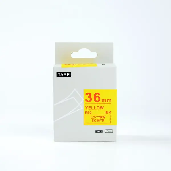 Epson LK-7YRN, SC36YR, 36mm x 9m, červený tisk / žlutý podklad, kompatibilní páska