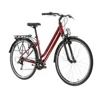 Městské kolo Kross Sentio 1.0 28" - model 2025 S (18", 158-170 cm) rubín / šedá / lesk