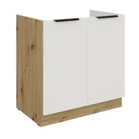 Spodní skříňka pod dřez Aria 80 ZL 1S BB - Premium Box Barva korpusu: Dub artisan, Barva dvířek: WH - Crystal white AFM