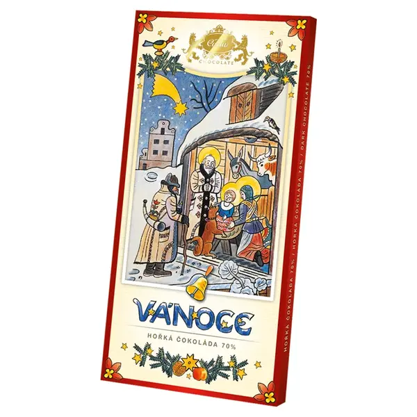 CARLA Hořká čokoláda 70% vánoční motiv J. Lada 80 g