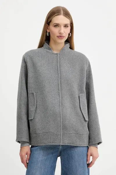 Bunda s příměsí vlny Marella Emme by Marella šedá barva, 2525086072200