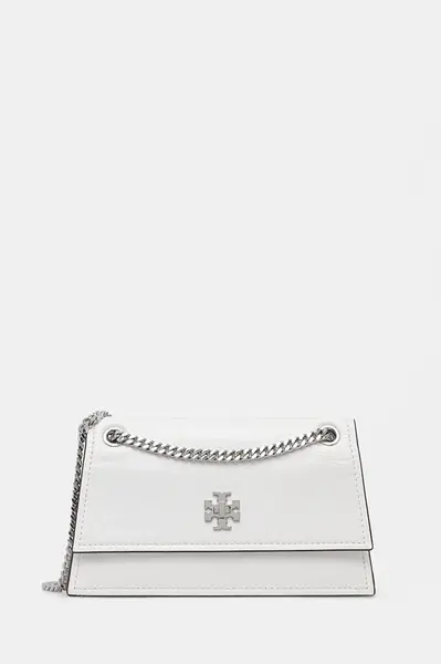 Kožená kabelka Tory Burch Kira Turnlock bílá barva, 176642-100