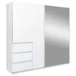 MID.YOU ŠATNÍ SKŘÍŇ S POSUVNÝMI DVEŘM, bílá, 215/205/61,5 cm