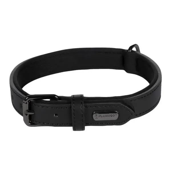 Kožený obojek pro psy Flamingo Binti černá