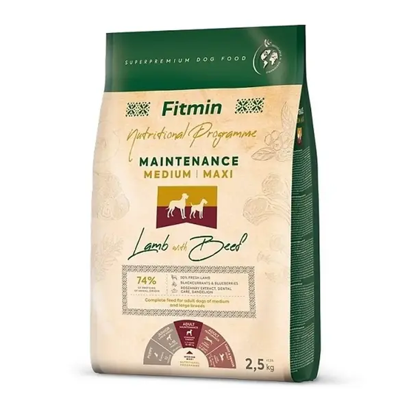 Fitmin Dog Medium/Maxi Maintenance Lamb With Beef 2,5 kg | Granule pro psy