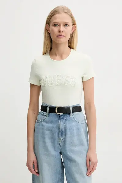 Tričko Guess béžová barva, W5GI04 J1314