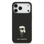 Zadní kryt Karl Lagerfeld Fixed Glitter Metal Ikonik pro Apple iPhone 17 Pro Max, černá