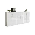 MID.YOU SKŘÍŇ NA ŠANONY, bílá, vysoce lesklá bílá, 253,2/113,6/33 cm