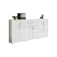 MID.YOU SKŘÍŇ NA ŠANONY, bílá, vysoce lesklá bílá, 253,2/113,6/33 cm