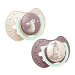 LOVI Cumlík svietiaci silikónový dynamický night&day 0-6m holka 2 kusy