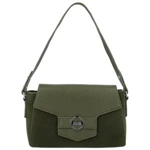 Módní dámská koženková kabelka na rameno Harper, tmavě zelená