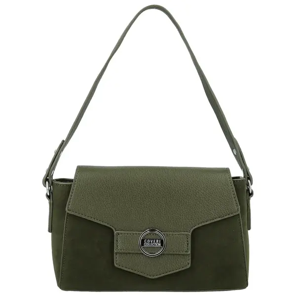 Módní dámská koženková kabelka na rameno Harper, tmavě zelená