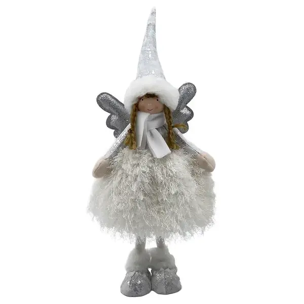 Anděl stříbrno-bílý 57cm