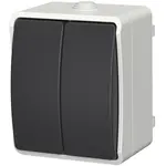 Sériový vypínač na omítku Aqua Plus IP54 vodotěsný šedý