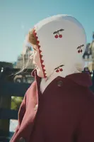 Dětský vlněný nákrčník Konges Sløjd COLLETTE BALACLAVA béžová barva, KS104269