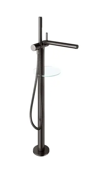 Keuco Edition 400 - Vanová baterie do podlahy, s příslušenstvím, kartáčovaná titanová černá 51527350100