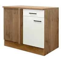 Dolní rohová kuchyňská skříňka Avila, dub lancelot/krémová, 110 cm