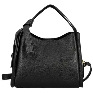 Dámská kožená kabelka do ruky černá - Delami Vera Pelle Mija
