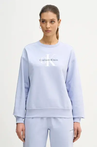 Mikina Calvin Klein Jeans dámská, béžová barva, s potiskem, LV047B234G