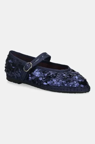 Baleríny Flabelus PIERRE tmavomodrá barva, Pierre Sequins Navy