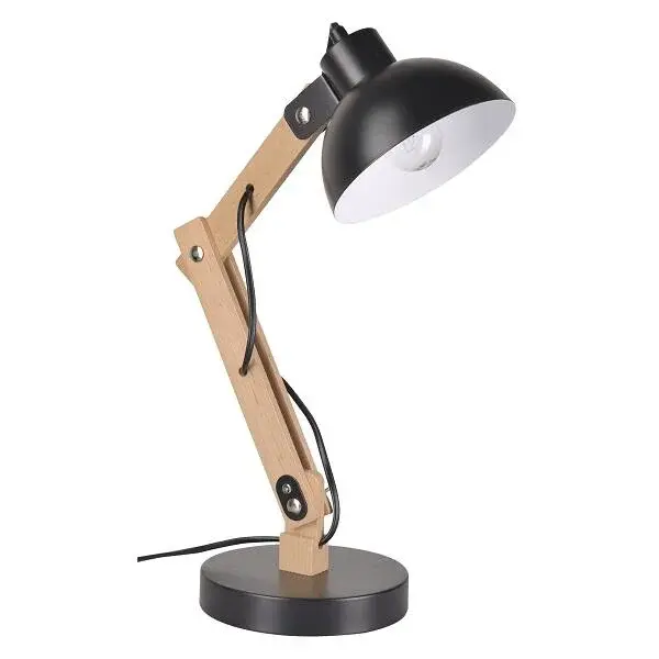 Stolová lampa UNLE 66391 čierna/drevo LB1