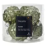 Vianočné ozdoby šišky sklenené 6 ks zelené Ø5 cm h7 cm 9011113