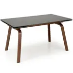 Stůl Lozano 82x140 spiek/ocel – černá mramor/ořech