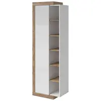 Vitrína Sintra 05 dub samdal - bílá/dub samdal – bílá lesk