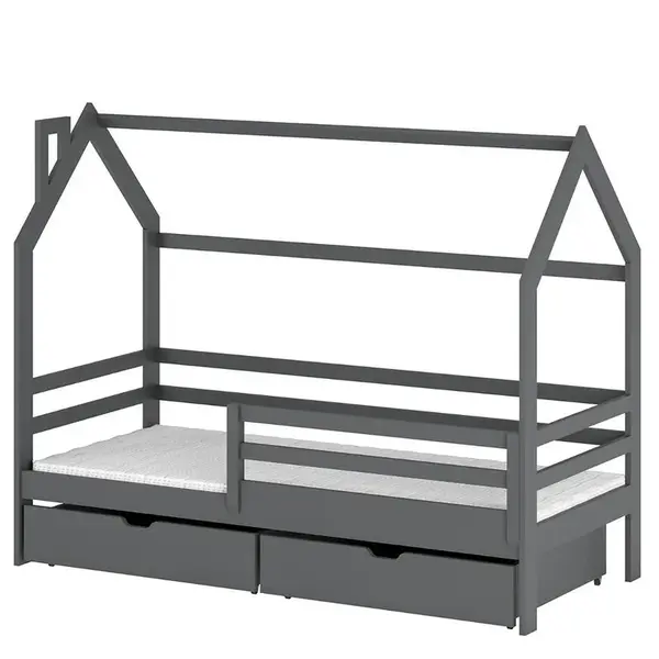 Posteľ Domček Lila 90x200 grafit