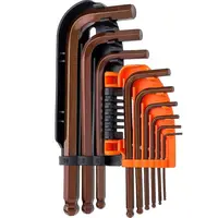 Imbusové kľúče s guľovou koncovkou, S2, 1,5-10 mm, 9 ks,