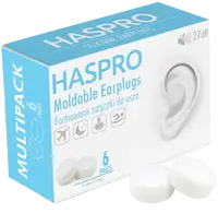 HASPRO Mold6 silikonové špunty do uší, bílé 6 párů 12 ks