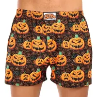 Styx Pánské trenky art klasická guma nadrozměr Halloween dýně (E1755) 3XL