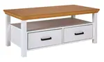 Konferenčný stolík z masívu malcolm - biela/dub