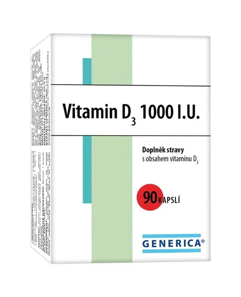 Generica Vitamin D3 1000 I.U. 90 kapslí