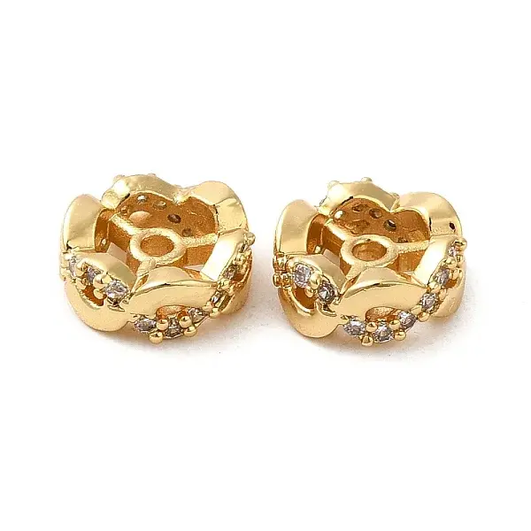 Rack Plating Brass Cubic Zirconia Beads