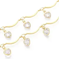 Brass Glass Scalloped Bar Chains