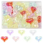 40Pcs UV Plating Rainbow Iridescent Transparent Acrylic Beads