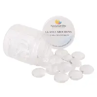 20mm Flat Back Cleared Glass Cabochons Transparent Dome Tile Jewelry Making Supplies for Photo Craft