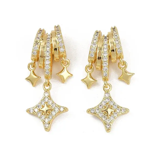 Brass Micro Pave Cubic Zirconia Pendants