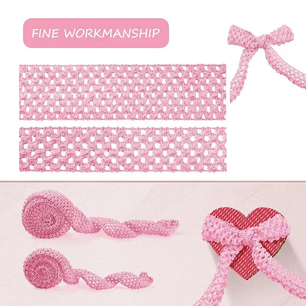 2 Rolls 2 Sizes Polyester Elastic Ribbon