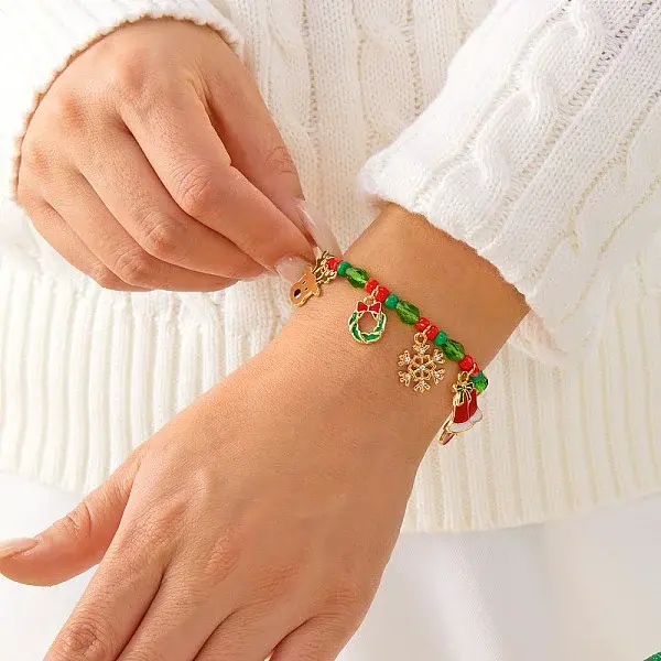 Christmas Alloy Enamel Charm Bracelets